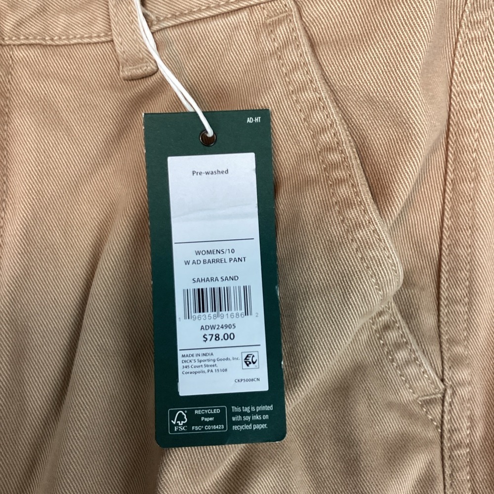 Alpine Design Barrel Pant Women's 10 Sahara Sand Brown Khaki NEW High Rise Ankle - Picture 7 of 8